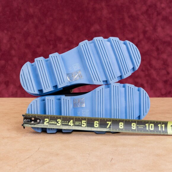 Bibi Lou Women Black Blue Leather Stompy Festival Platform Party Boots 8US EUR38 - Picture 5 of 8